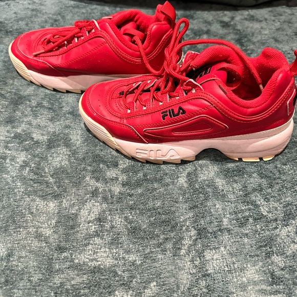 Fila Vibrant Red Athletic Shoes - Picture 1 of 6